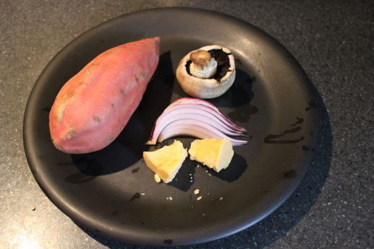Microwave sweet potato with sautéed topping Microwave Ingredients Image Microwave sweet potato with sautéed topping Microwave Ingredients Image